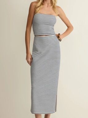 AINSLIE STRIPE MIDI SKIRT
